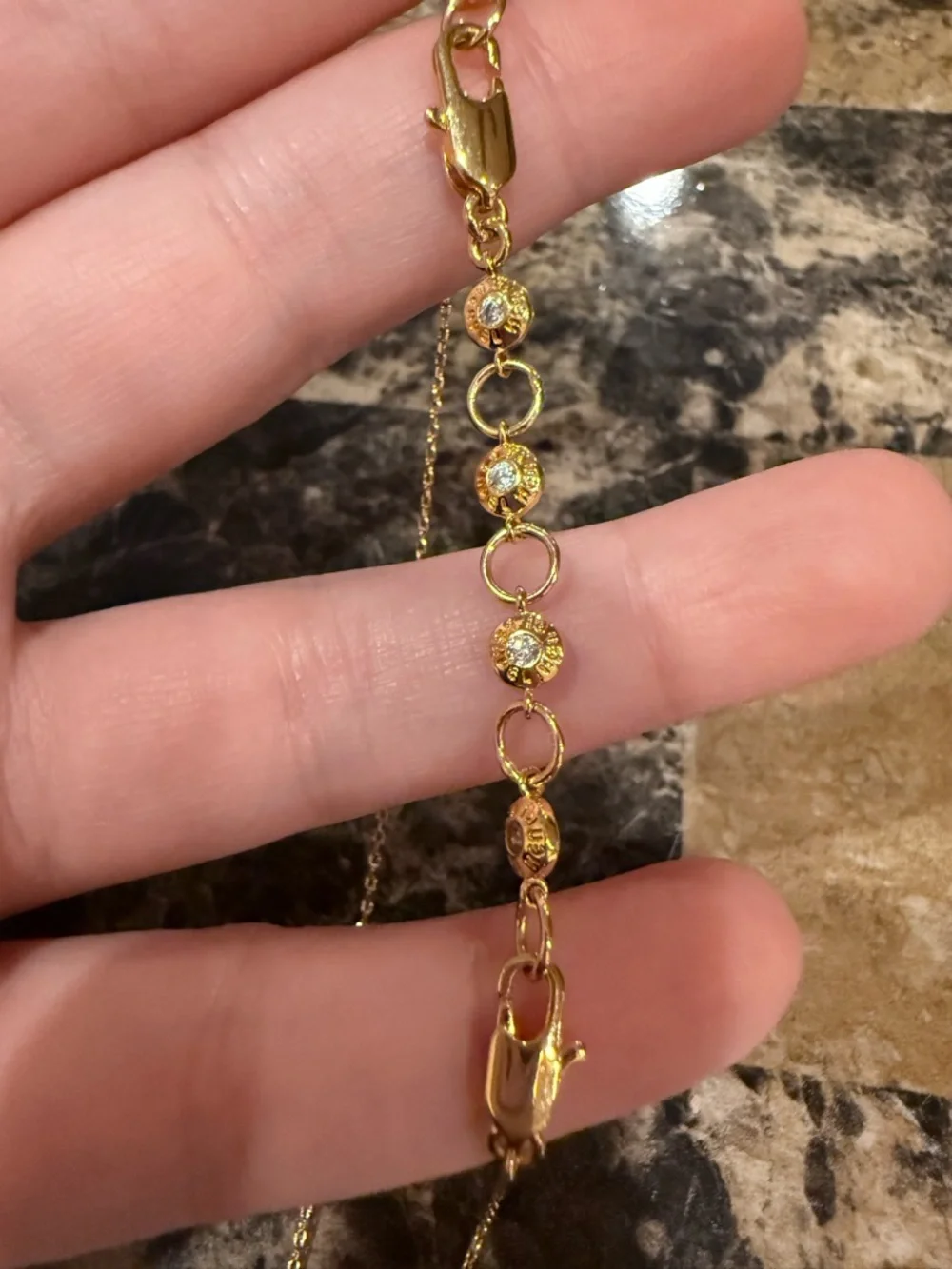 Henri Bendel Gold Tone Pave Diamond-Style Halo Necklace - Picture 9 of 10